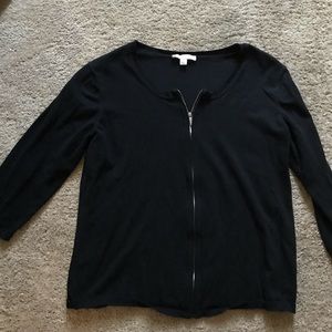 Black zip up cardigan